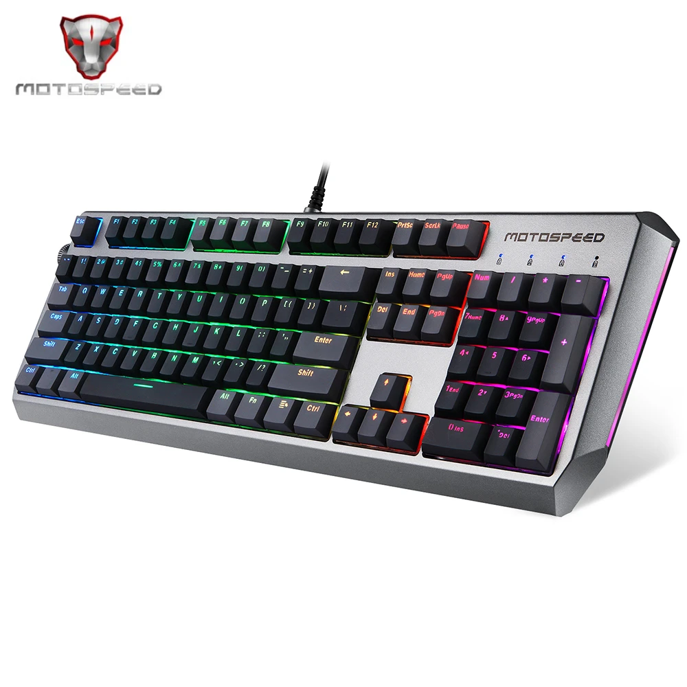 

MOTOSPEED CK80 Wired Mechanical Keyboard RGB Backlight USB 2.0 PBT Keycap 104 All Key Anti-Ghosting Gaming Keyboard PK CK104