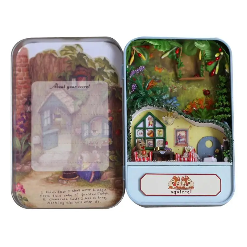 

Squirrel Paradise Wooden DIY Handmade Box Secret Mini Dollhouse Box Toy Hut