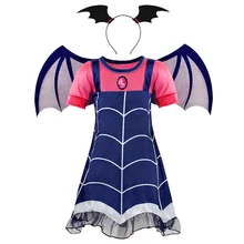 AmzBarley обувь для девочек на Хэллоуин, косплей вампира костюм Карнавальный костюм для детей ясельного возраста вечерние платья для детей; одежда для детей с украшением в виде крыльев повязка на голову