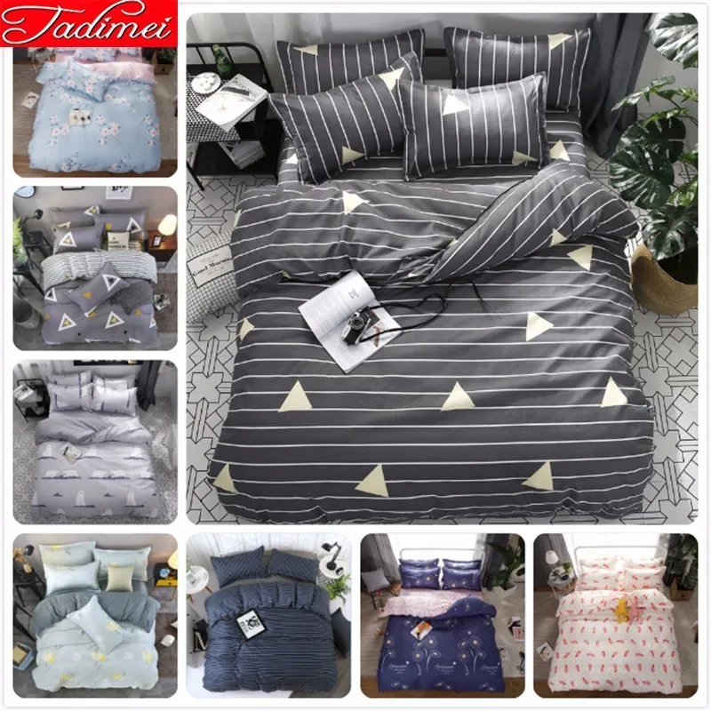 

Gray Stripe Duvet Cover Bedding Set Adult Kids Soft Cotton Bed Linen Single Twin Full Queen King Size Bedspreads 200x230 220x240