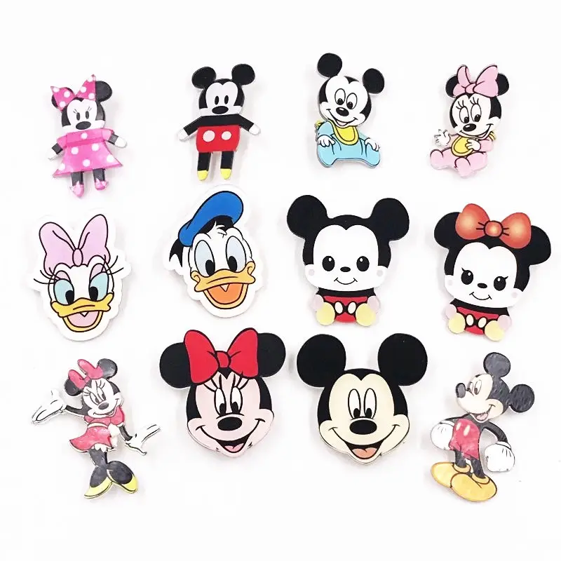 

1PC Mickey Minnie Duck Cartoon Harajuku Icons Acrylic Brooch Girls Badges Pin Clothes Backpack Decoration Brooches kids gift