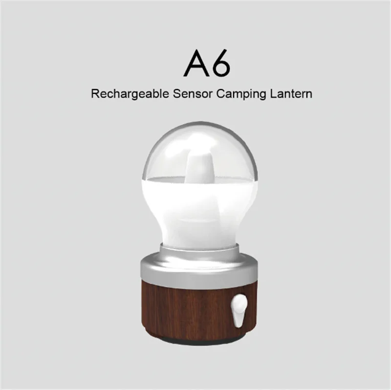 

SUNREI A6 Rechargeable Sensor Camping Lantern Outdoor Camping Emergency Lights 120 Degrees Sensor Portable Lantern Bulb