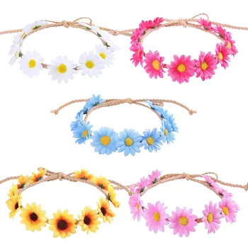 

5pcs Women Headband Artificial Flower Hair Wreath Crown Garland for Photo Taking Wedding