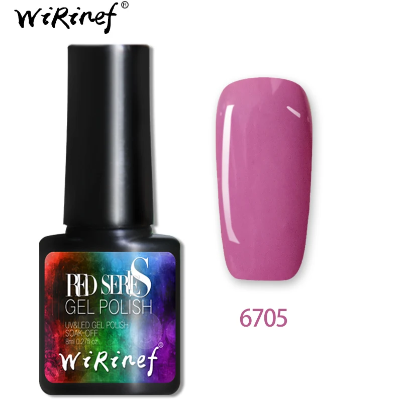 WiRinef Primer Gel Nail Lacquer Varnish Rose Red Series Color Nails Art Manicure Long Lasting