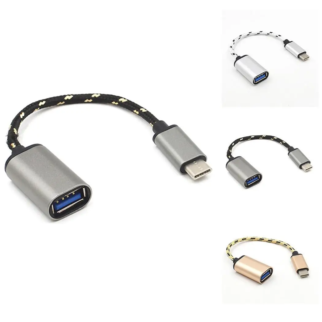 Тип C 3 1 к USB Женский нейлон 19 см 14 6 г Ткань адаптер конвертер один заголовок OTG