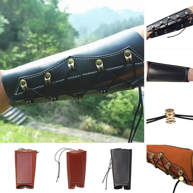Archery Arm Guard Leather Restraint Protector Guard Pull Bow Protect Arm for Shooting Hunting 1