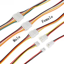10 шт. XH2.54 2/3/4/5/6 Pin шаг 2,54 мм Кабельный разъем XH штекер мужской и женский шнур для зарядки батареи 200 мм Длина 26AWG