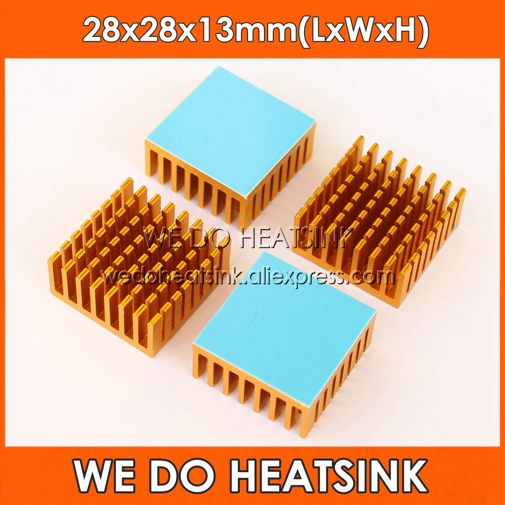 WE DO HEATSINK 10pcs 28x28x13mm Slot Anodized Aluminum Heatsink with