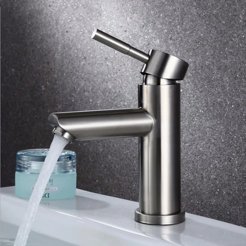 304 الفولاذ المقاوم للصدأ الرصاص الساخنة والباردة المياه حوض صنبور الحمام حوض غسيل الغرور حوض صنبور 304 الفولاذ المقاوم للصدأ الرصاص الساخنة والباردة المياه حوض صنبور الحمام حوض غسيل الغرور حوض صنبور