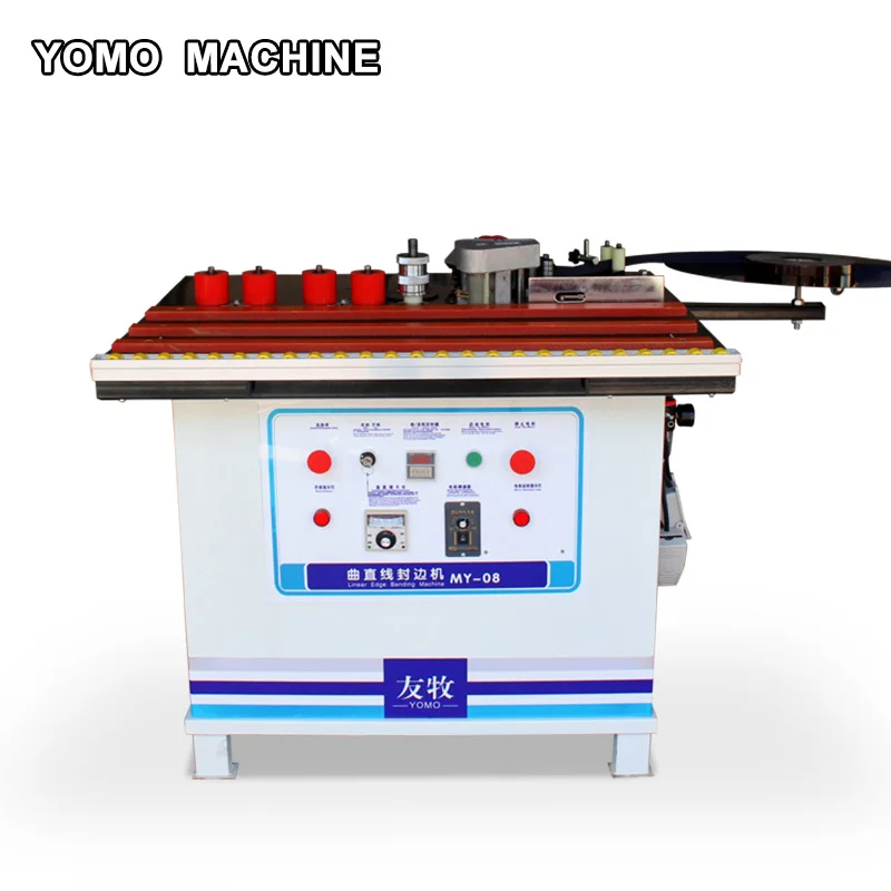 

MY-08 wood edge banding machine double sided glue woodworking edge bander straight& curve