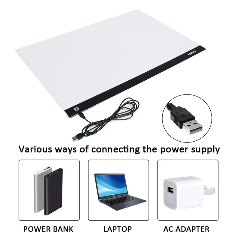  LEORY USB A2 LED dibujo pista herramienta para cómics caja de luz tablero de dibujo acrílico Materi