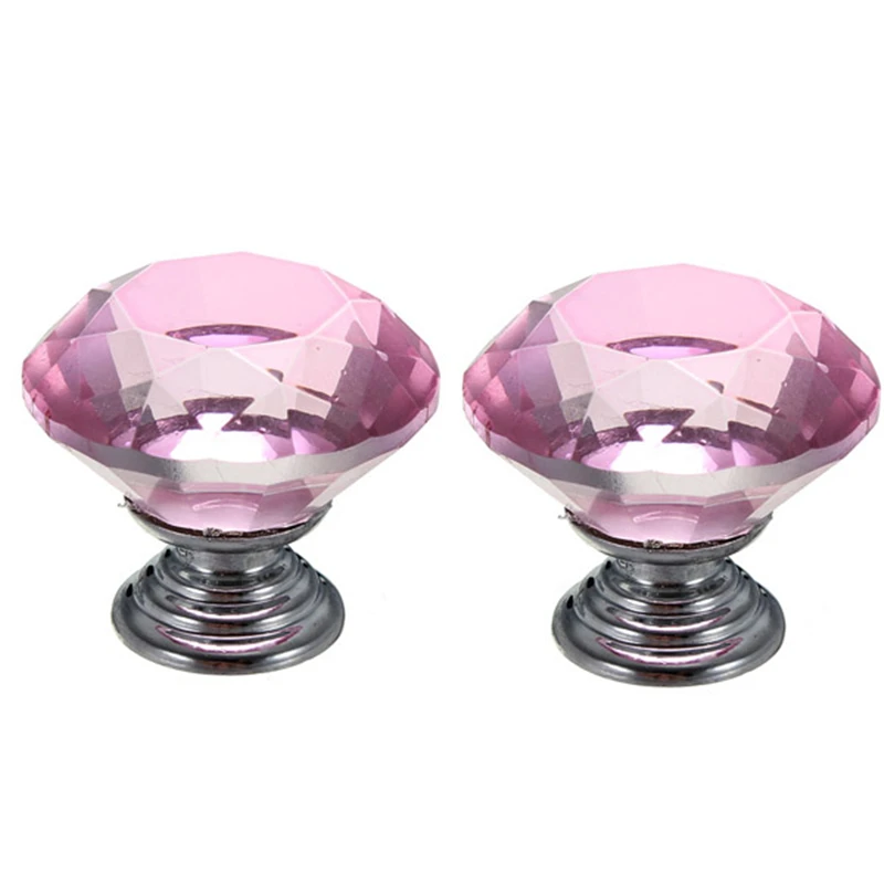 MTGATHER 1Pcs 40mm Diamond Shape Crystal Glass Cabinet Cupboard Door Drawer Knob Handle Crystal Glass And Aluminium Alloy Best