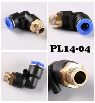 

Free Shipping 20 PCS/Lot PL14-04 pneumatic quick connection L type thread through.