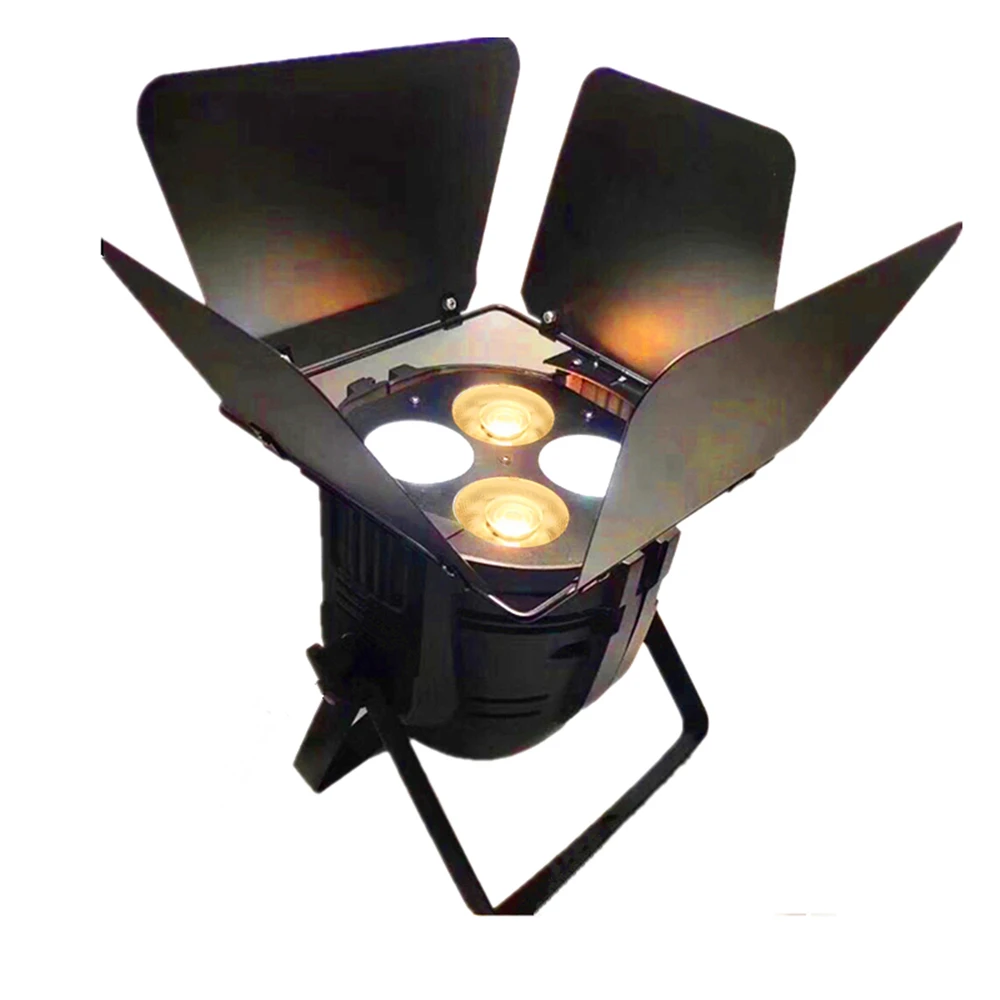 

2pcs/lot LED Par 200W COB Warm White+Cold White Stage Audience Lights/200W LED Spotlight/4 Eyes 4X50W COB Lights With Barn Doors