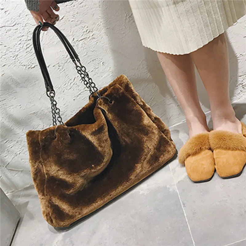 AEQUEEN Feminine Bolsa роскошные сумки из искусственного меха для женщин зимняя сумка