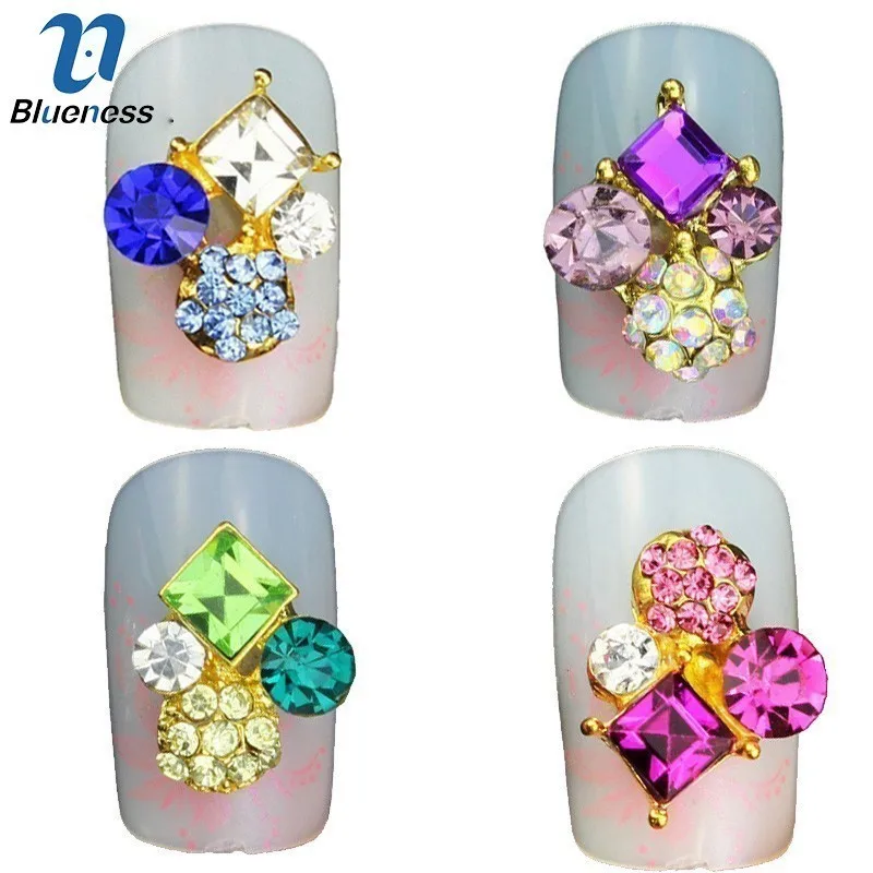 

Blueness 10Pcs/Lot Glitter Crystal Alloy Nail Art Decorations Brighten Nail Art Rhinestone Diamond Drill Manicure Accessories