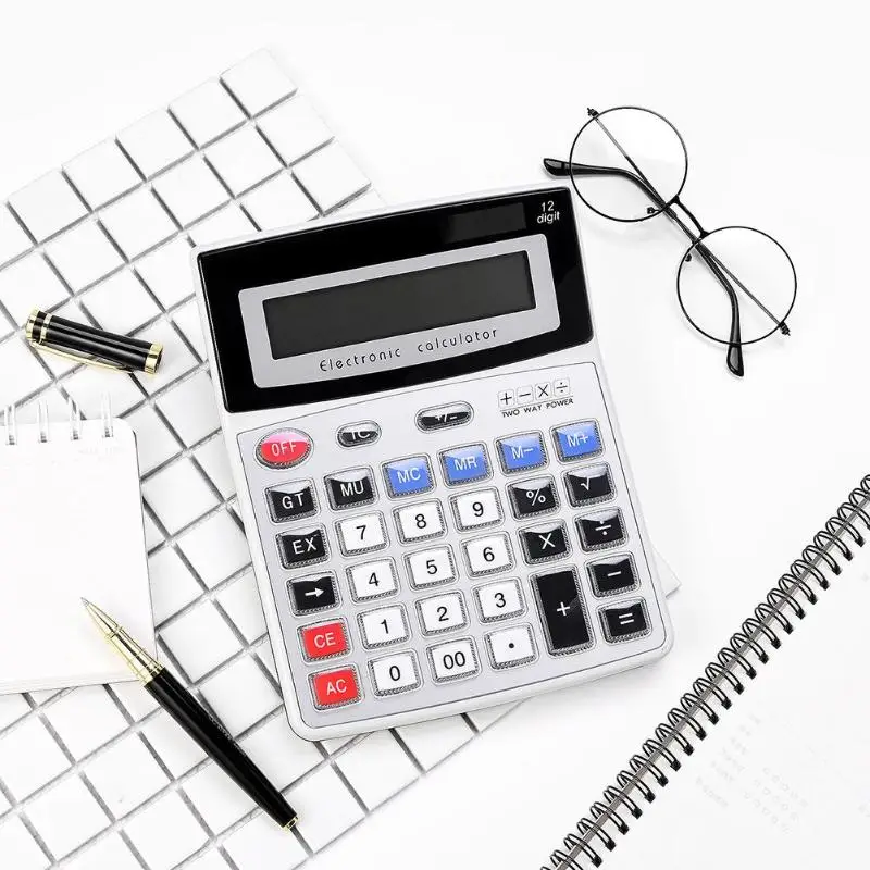 المحمولة آلة حاسبة إلكترونية 12 أرقام شاشة كبيرة العلمية مضاد للانزلاق مكتب/السوق حساب أداة المحاسبة خاص المحمولة آلة حاسبة إلكترونية 12 أرقام شاشة كبيرة العلمية مضاد للانزلاق مكتب/السوق حساب أداة المحاسبة خاص