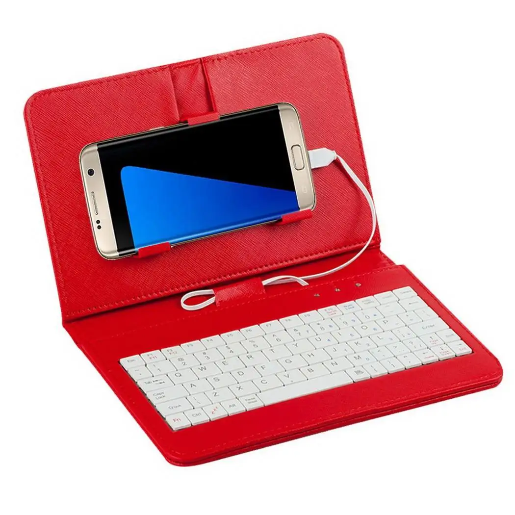 

Portable General Wired Flip-cover Phone Keyboard Holster For Android OTG Phone Home, Office, Travel Micro USB