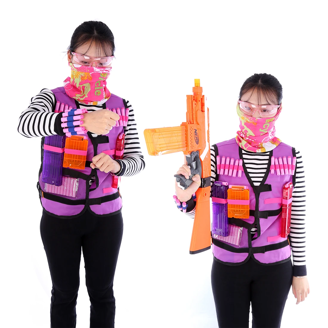 Для Nerf N-strike, элитная Серия, для девушек, для женщин, Тактическая Военная Экипировка, набор патронов, мягкие пули, зажимы, браслет, ремешок, мишень, сумка