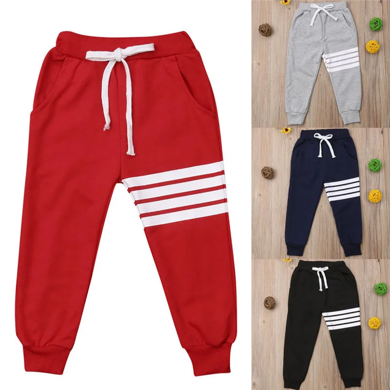 Baby Boy Girls Sports Pants Toddler Kid Sweat Pants Joggers Elastic