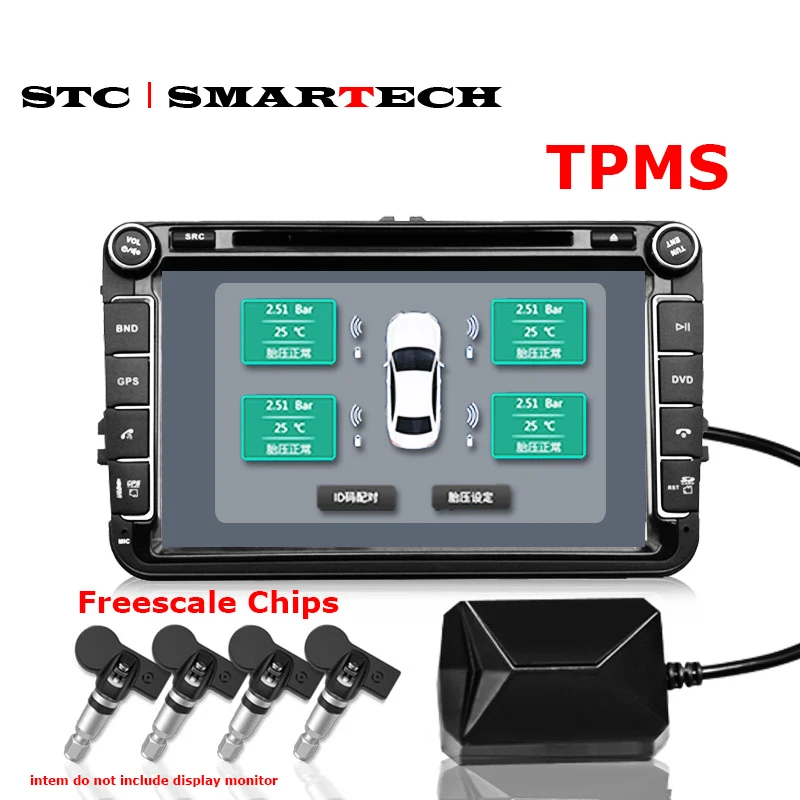 

Android DVD TPMS USB Tire Alarm Auto Tire Pressure Monitoring System 4 Tire external / inner Sensors Temperature Alarm inner