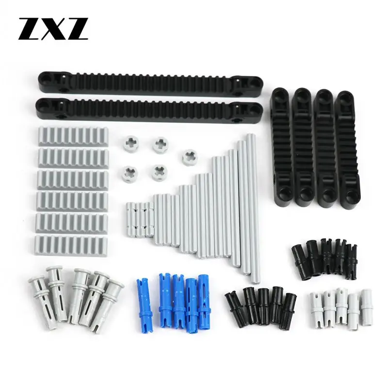 

ZXZ MOC Technic Gear Rack 1x7 1x13 With Axle Holes Connectors Building Blocks Technic Parts Compatible With Legoes Technic