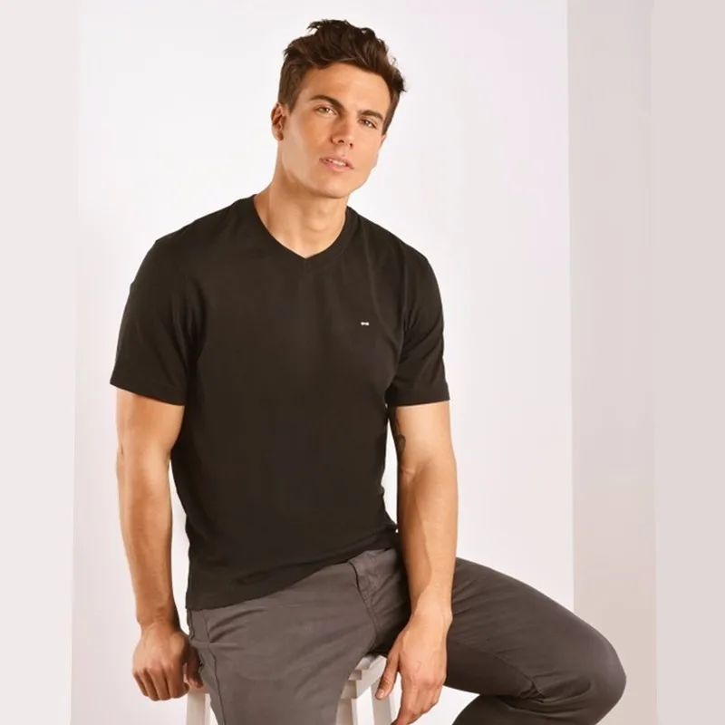 

Eden Park Fashion Solid 5 Color V-neck Men's T-shirt Summer Short Sleeve Casual T-Shirt Maillots the ru gby mens Top Tees Shirt