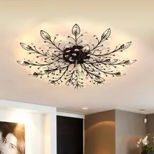 Modern LED Chandelier Fixtures For Living Room Crystal Lampshade Decor Home Lighting Black Gold Bedroom Lustre Lamp AC110-240V shixnimao gold crystal led chandelier home for living dining room lamp indoor modern chandelier lustre crystal light 110v 240v