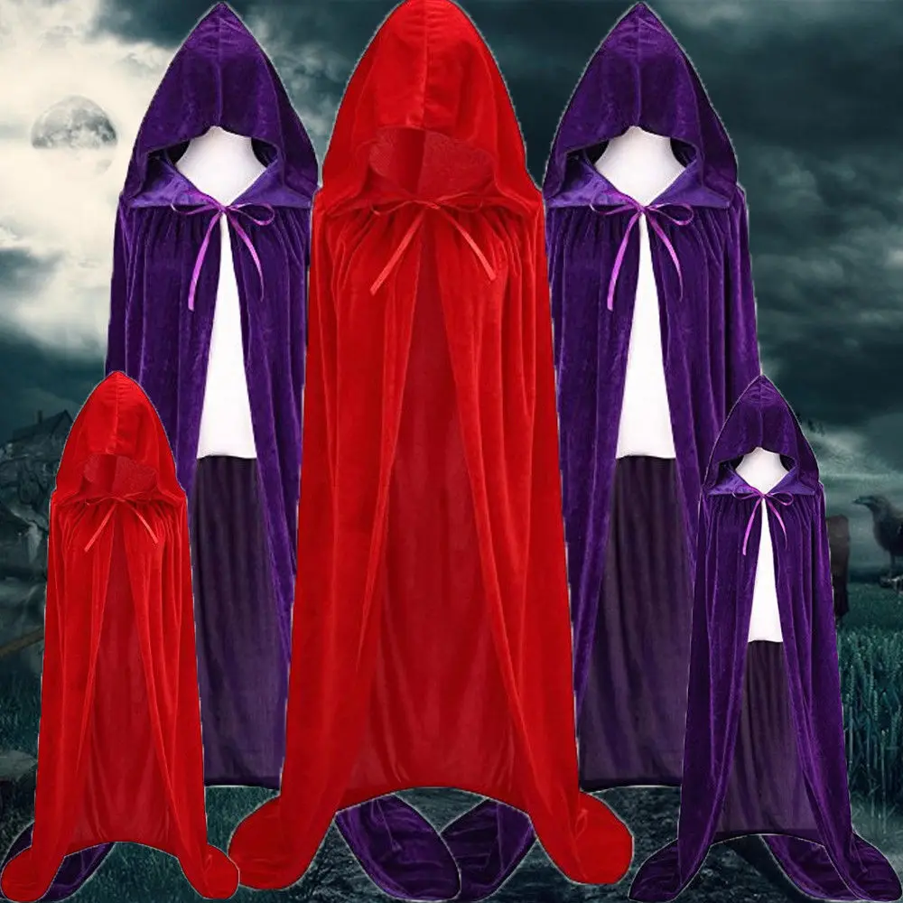 

Long Wicca Robe Hooded Cloak Cape Wedding Halloween Coat Costume Medieval