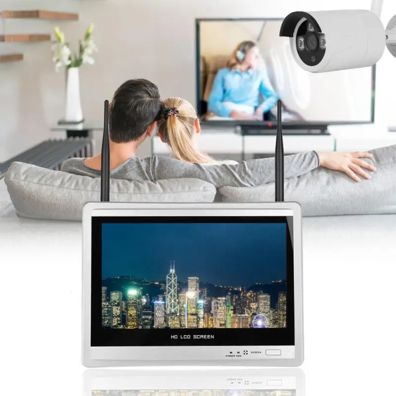 

4-ways WIFI HD Night Vision Camera with Screen Video Smart Sensor For Home Security AHD Monitor Camera