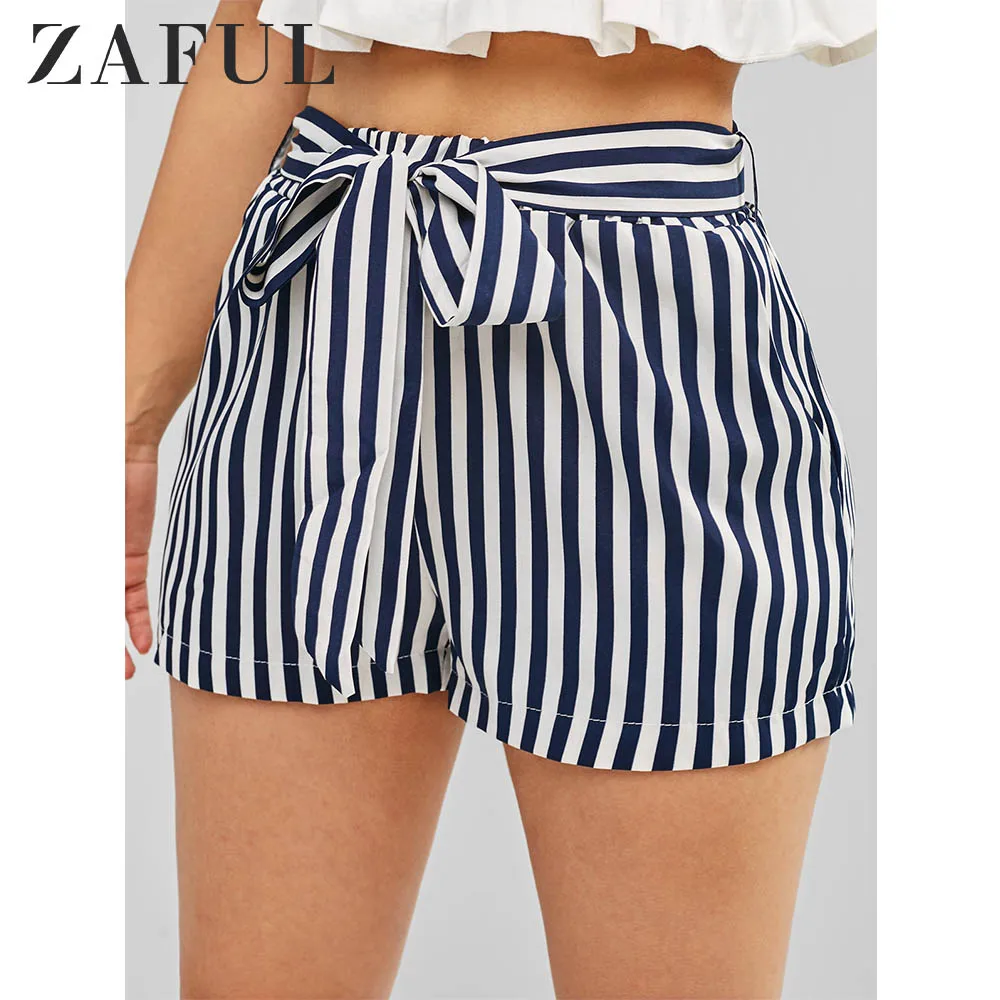 ZAFUL Полосатые эластичные поясные шорты Пояс эластичная уличная одежда