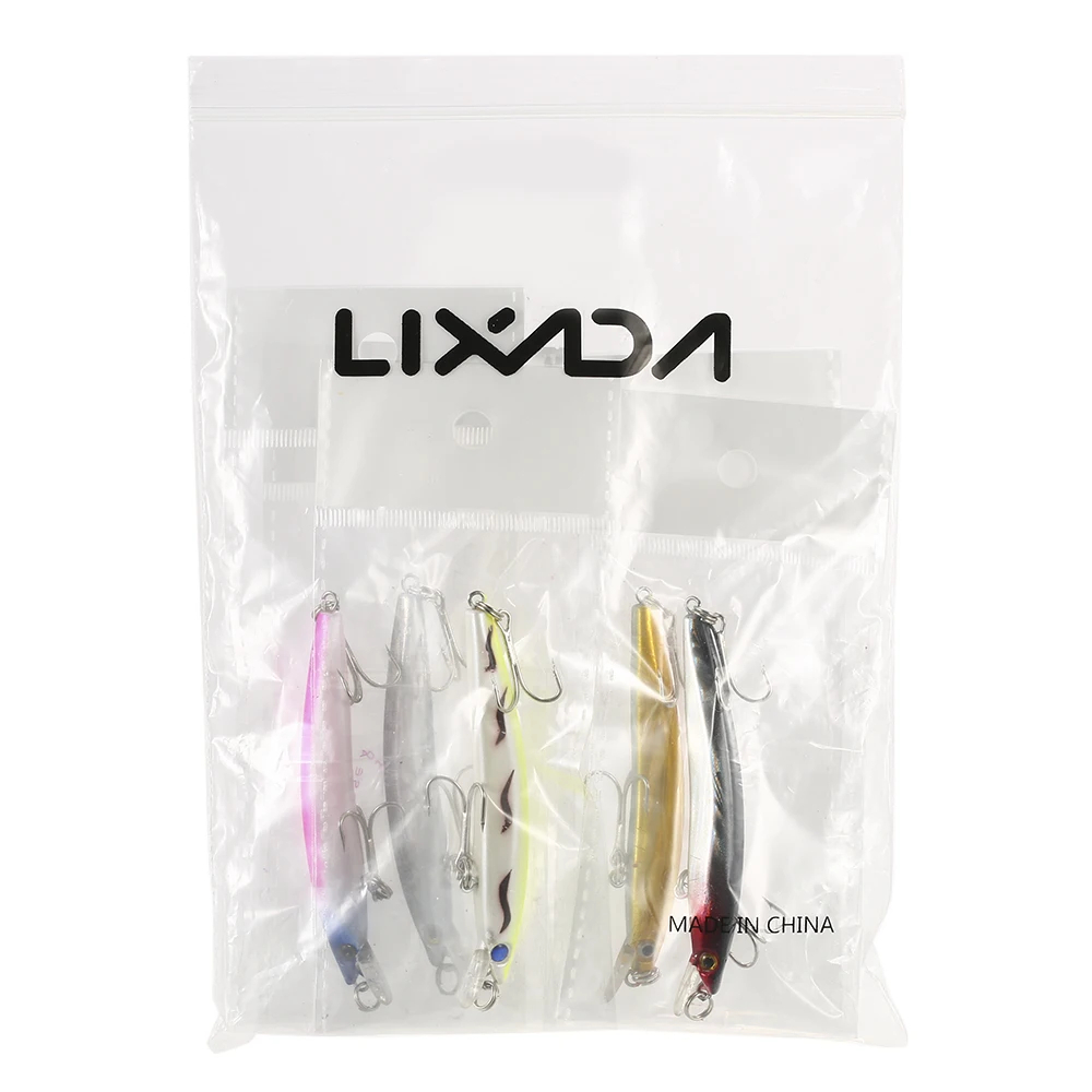 Lixada 5 шт./лот Дайвинг Minnow приманки для ловли рыбы 0 3 9 м 5g 80 мм Искусственные жесткая