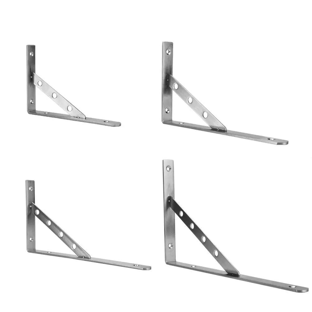 Best 2Pcs Stainless Steel Triangle Bracket Wall Mounted Shelf Bookcase Support 2019 new style
