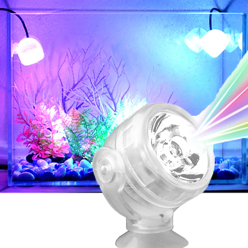 

1W 6 Colors Waterproof LED Light Multi Color Fish Tank Lamp Submersible Mini Aquarium Lights Bubble Aeration Disc lighting