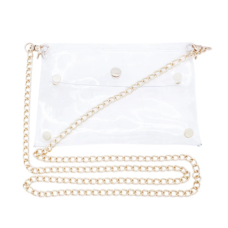 

Transparent Shoulder Bag Pvc Messenger Clear Cross Body Bags With Gold Chain Bag