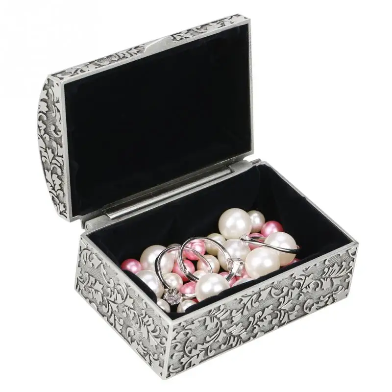 

Vintage Jewelry Storage Organizer Box Metal Square Nice Jewelry Ring Display Box Tray Storage Box Organizer 。