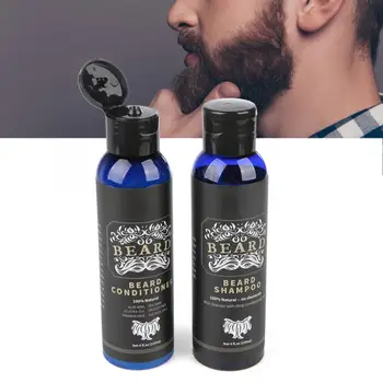 

120ml x 2 Men Beard Shampoo And Conditioner Set Deep Cleansing Nourishing Beard Hair Cleanser Hair Care Grooming Beard Nursing