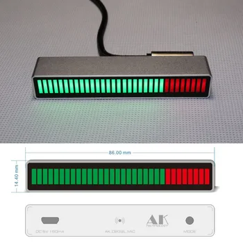 

Sound Control Mono 30 Level indicator Spectrum display LED VU Meter Amplifier Board lamps Light Speed Micro USB for car mp3