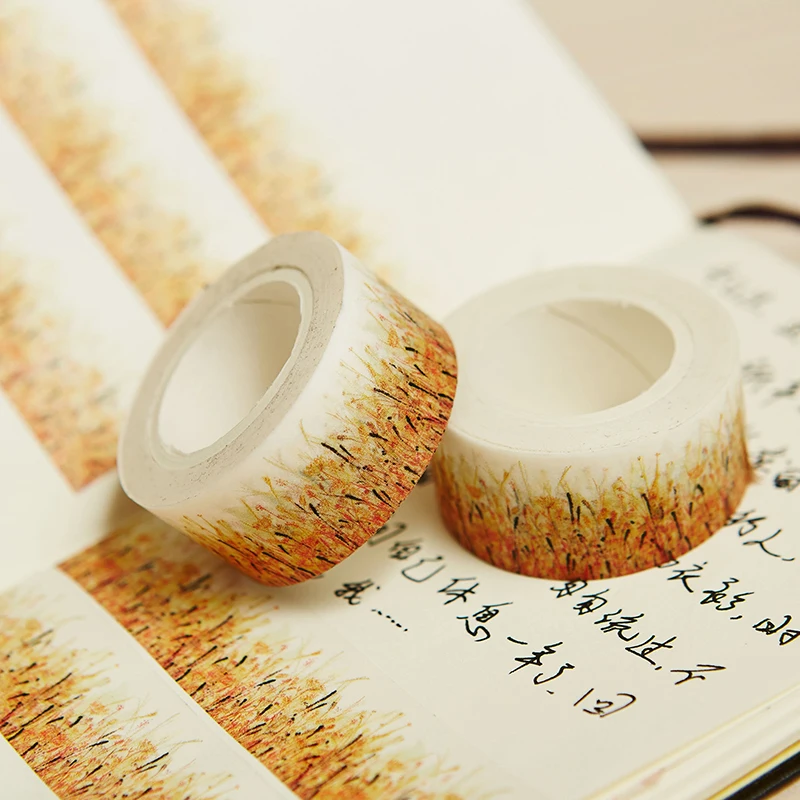 2cm*10m Autumn Grass Cute w33 DIY Scrapbooking Stikcer Creative Adhesive Decoration Student Supplies Washi Tape