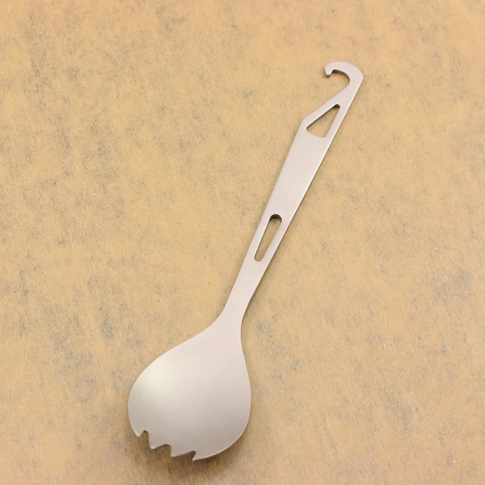 Multi-función de tenedor cuchara de Camping al aire libre vajilla portátil vajilla con abridor de botella de tenedor cuchara de titanio puro de Streng Multi-función de tenedor cuchara de Camping al aire libre vajilla portátil vajilla con abridor de botella de tenedor cuchara de titanio puro de Streng