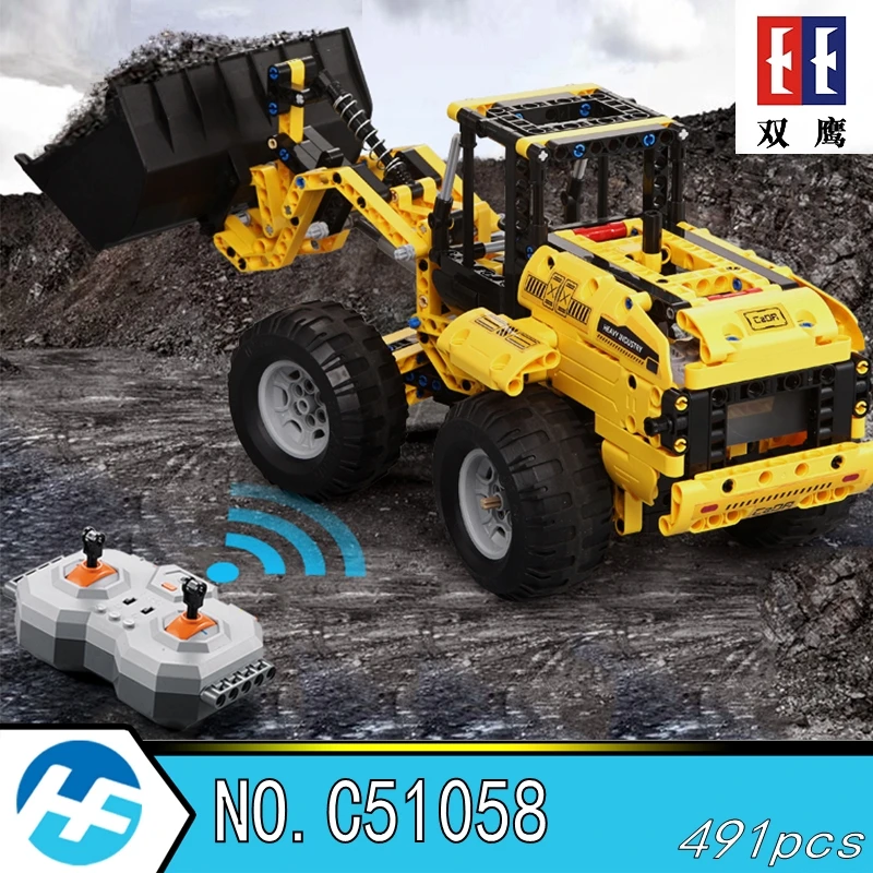

Wheel loader Bulldozer excavator Remote control car Building Blocks Bricks Technic series lithium battery Cada C51058