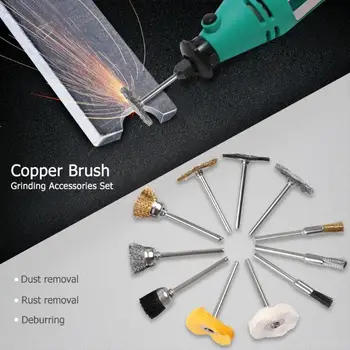

3.0MM Abrasive Tools Shank Copper Brush Cloth Wheel Engraving Electric Drill Polish Brush Polish Accessory Grinding Accessories
