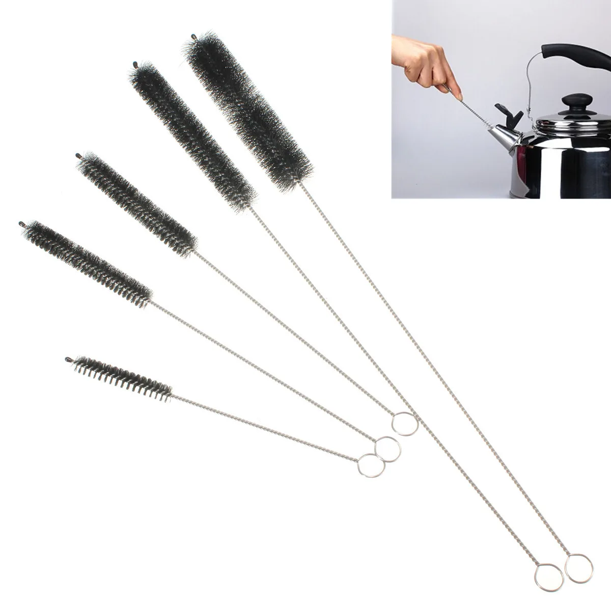 

5pcs Stainless Nylon Cleaning Brush Cleaner For Baby Bottle Spout Straw Teapot Nozzle Cleaner Tube Washing Cleaning Kitchen