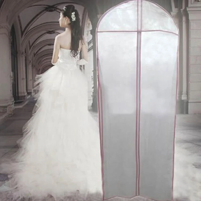 

Long High Quality Long TRAIN Wedding Dess Dust Bag Evening Dress Dust Cover Bridal Garment Storage Bag