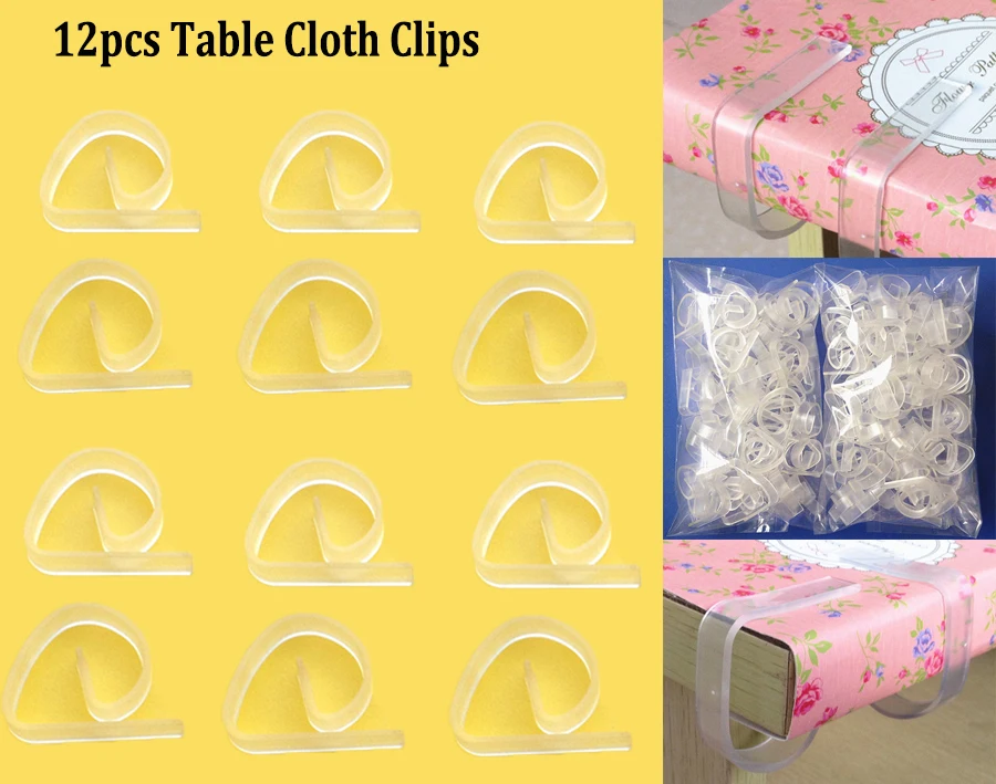 

12pcs Table Cloth Clips Simple Transparent Cover Secure Casual Party Durable Holder Clamps 2019 Hot Sell 3