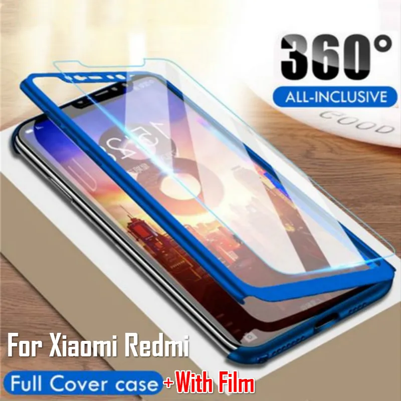 

360 Degree Full Cover Phone Case For Xiaomi Redmi Note 7 6 5 5A Pro 4X 6A Screen Protector Cover Mi9 Mi8 Lite F1 Case With Glass