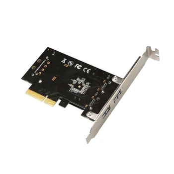 

Dual Ports USB 3.1 (10Gbps) PCI Express Expansion Card PCIE riser Card adapter with 15 Pin SATA Power supply port ASM1142 Chip