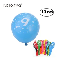 NICEXMAS, 10 шт., с днем рождения, 0-9, латексные шары, надувные воздушные шары, для дня рождения, свадьбы, вечеринки, украшения, гелиевые шары