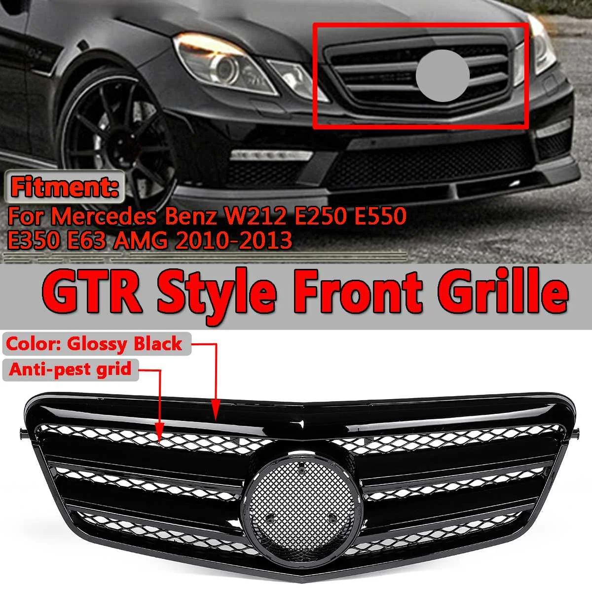 Автомобильная Передняя решетка для гриля AMG Mercedes Benz W212 E250 E550 E350 E63 Для 2010 2013