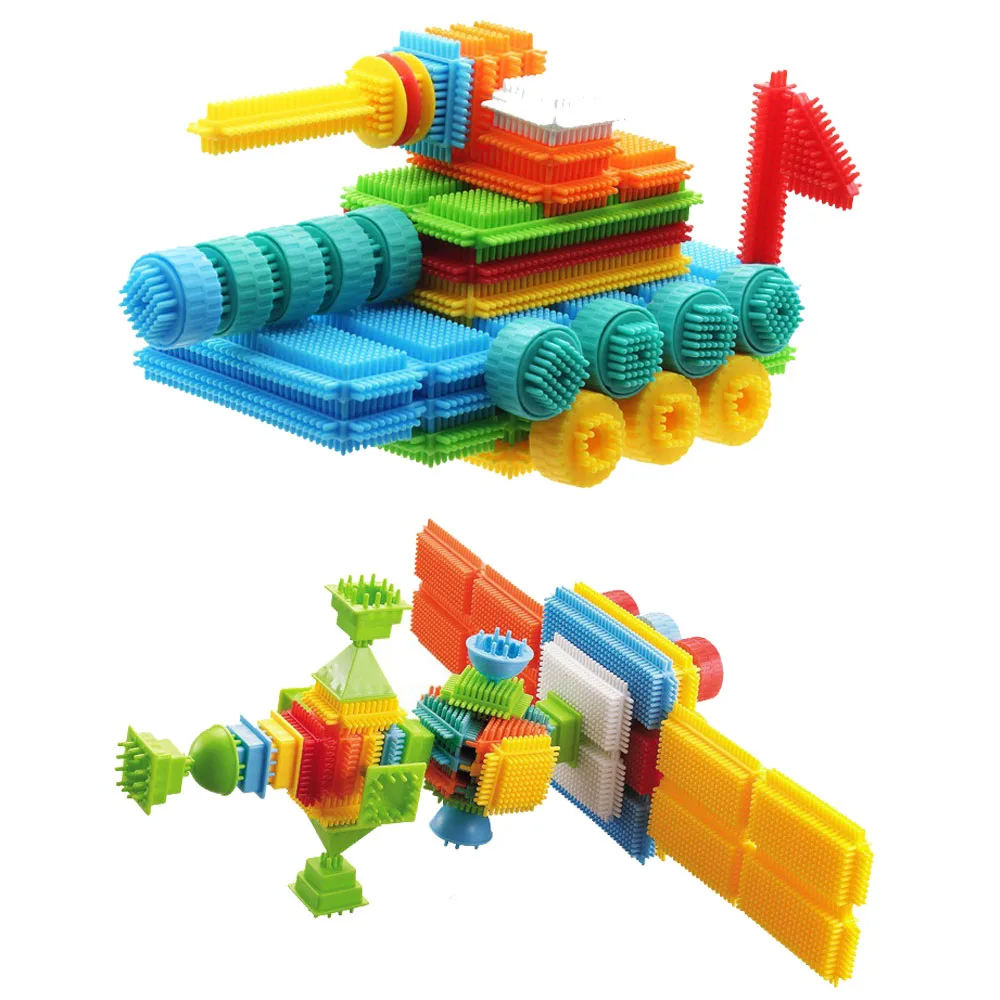 new Cute Gift 160pcs/200pcs bristle block 3D Building Blocks Construction Playboards compatible LegoING Duplo Toys Toddlers Kids